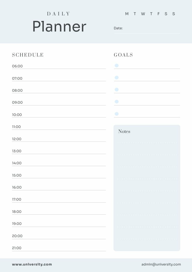 daily schedule template students can edit and print