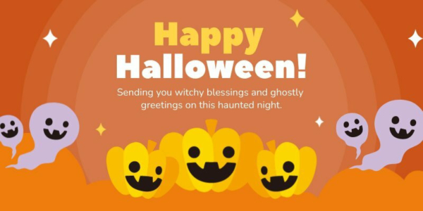 Cute Happy Halloween Twitter Post