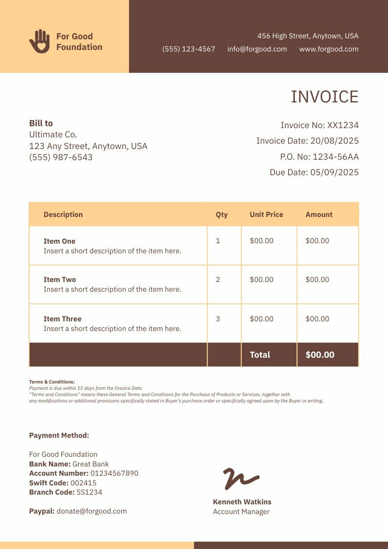 Nonprofit Invoice