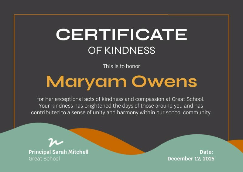 Kindness Certificate