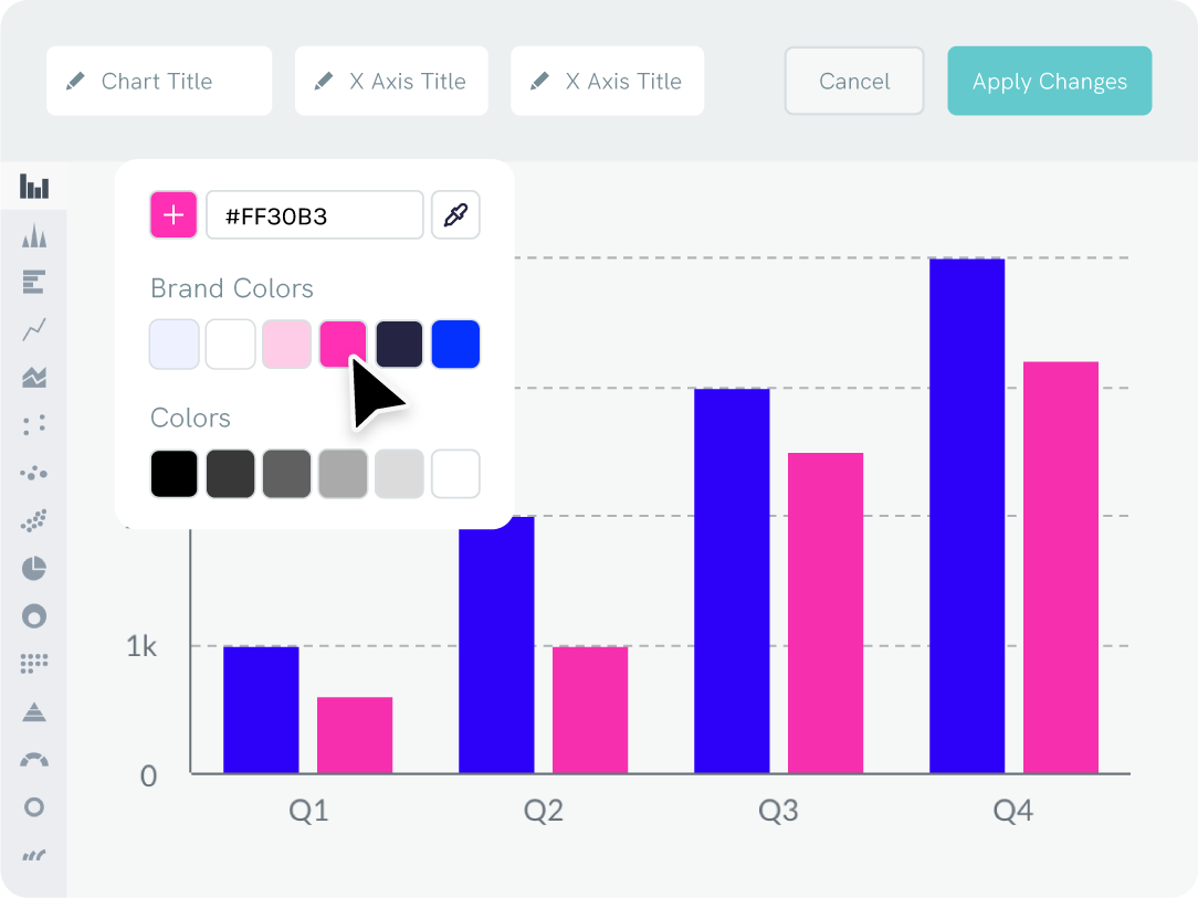 customize the bar colors on your bar chart according to branding