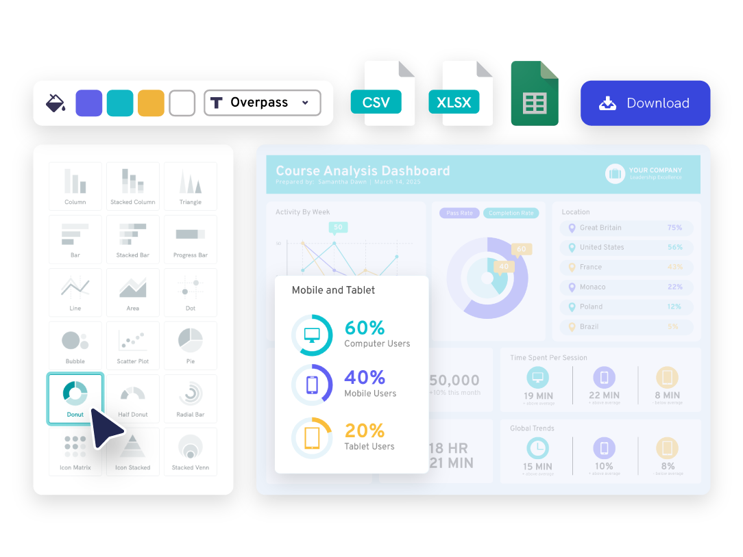 online donut chart maker that helps visualize your data into donut charts