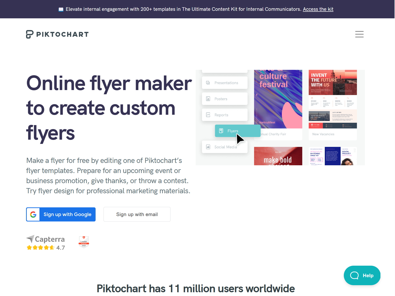 piktochart flyer maker, flyer tool