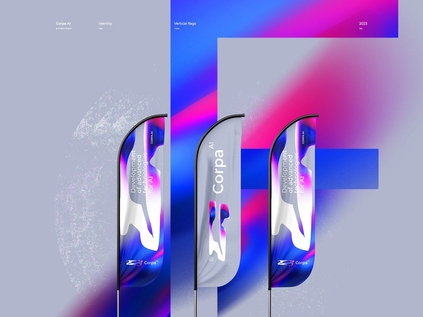 identity design featuring gradient leak graphic design trend 