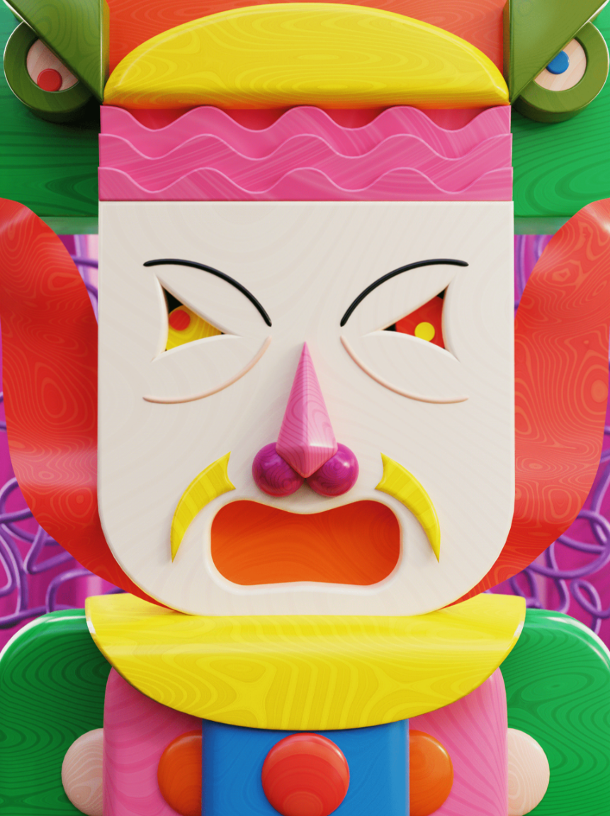 graphic design trend 3d quirky characters made of organic shapes