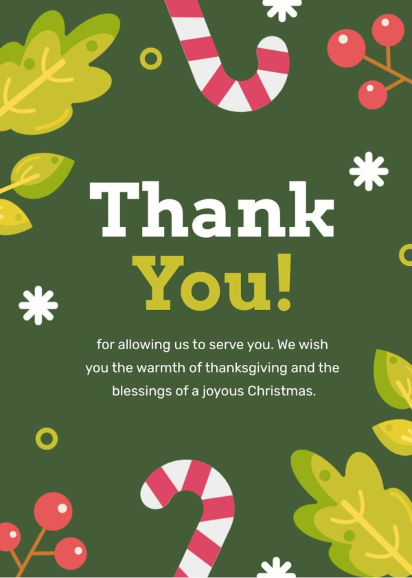 Christmas Thank You Card