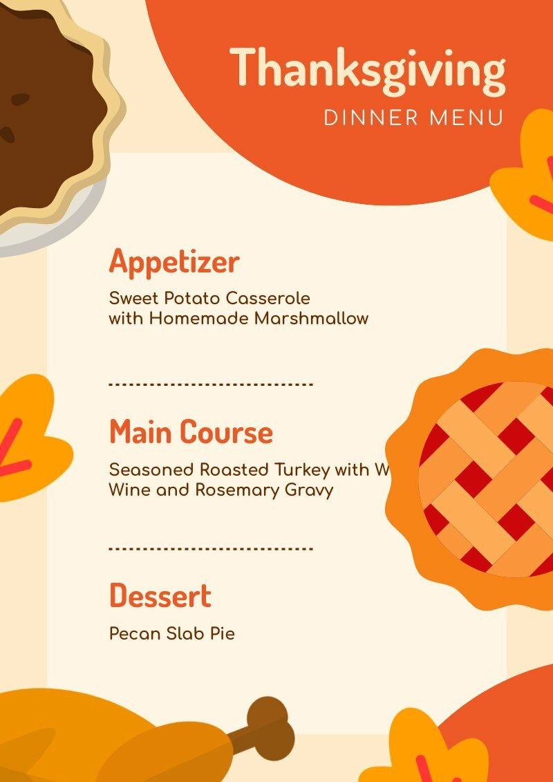 Creative Thanksgiving Menu