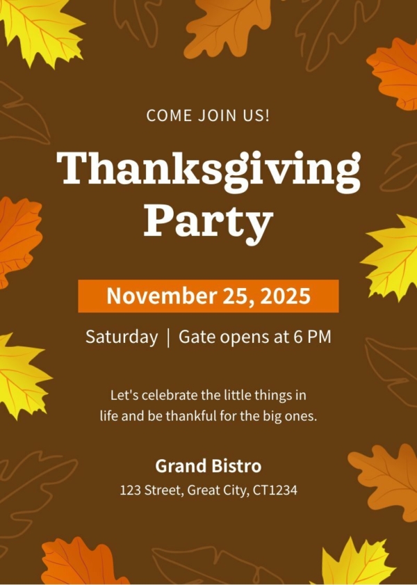 Thanksgiving Feast Invitation