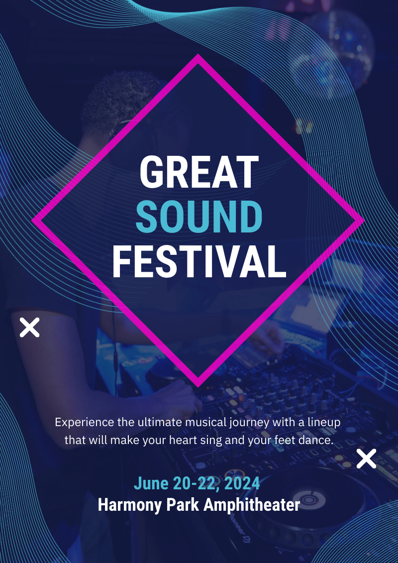 affiche de festival de musique par piktochart ai