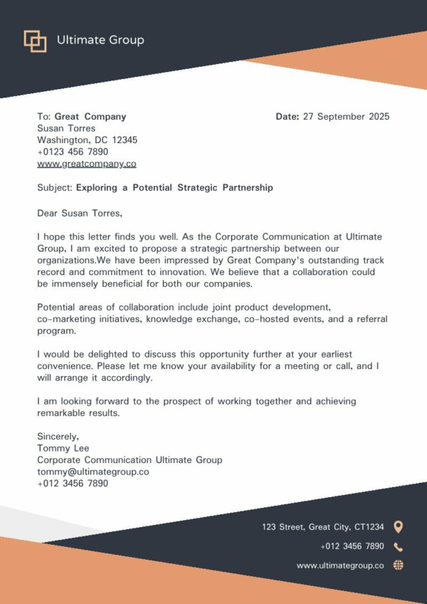 example of a modern business letterhead