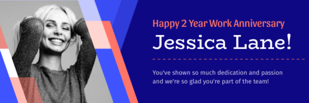 second work anniversary banner template