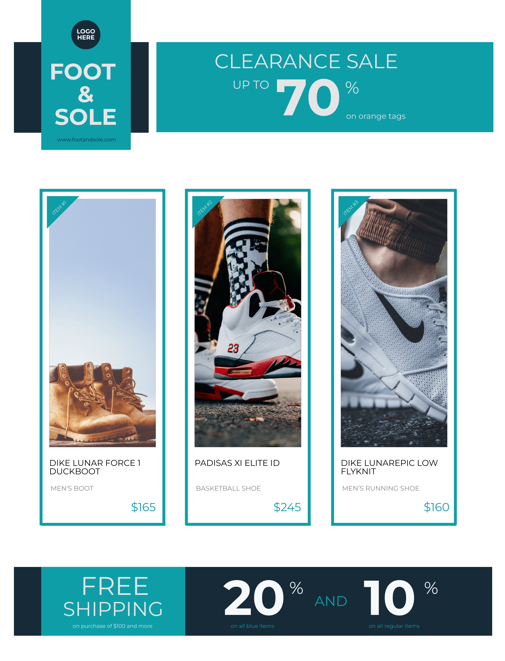 example of a shoe store clearance sale flyer