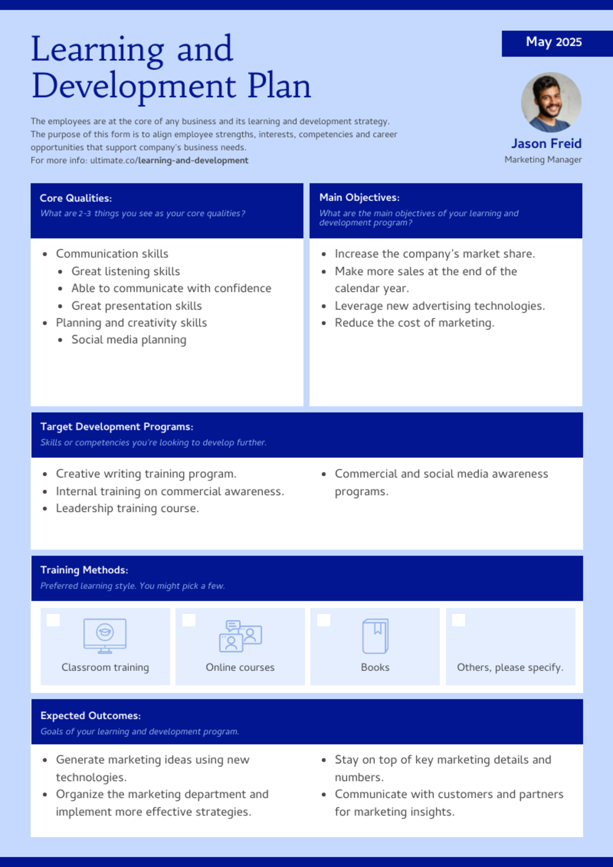 clean learning and development project plan