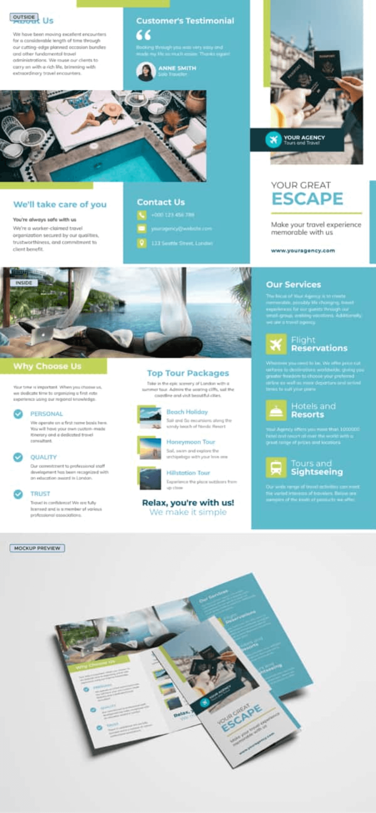 tri-fold brochure template from piktochart