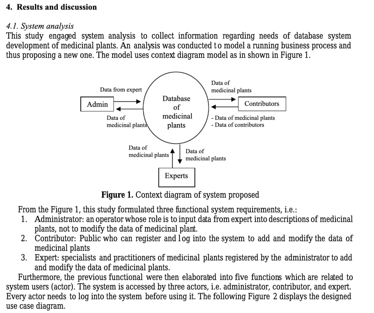 screenshot of a context diagram about medicinal plants in a research paper